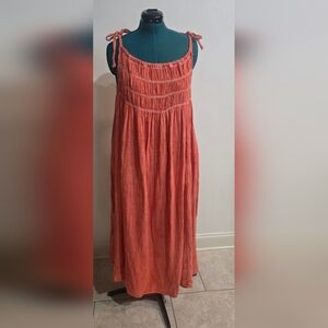 Free People Sundress Burnt Orange Sz Medium